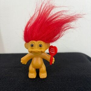 Vintage Russ Troll Doll Red Hair Youre So-o-o Huggable Heart Valentine Kiss Love